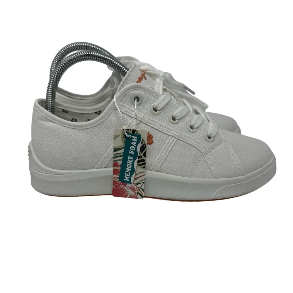 Women's Tommy Bahama Memory Foam Lorena Canvas Lace Up Shoes White New‎